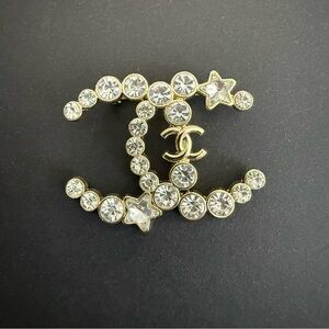 Gold and Silver Crystal Brooch